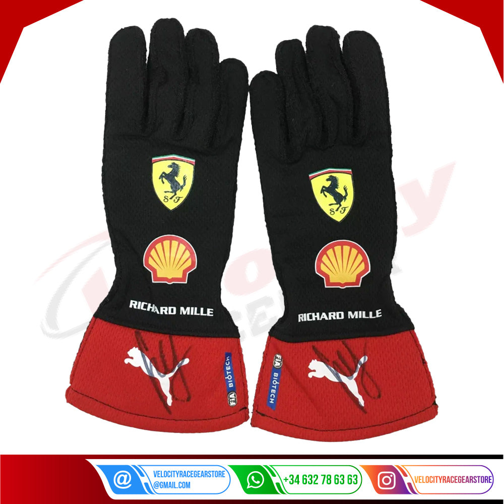 2023 Carlos Sainz Ferrari F1 Race Gloves - Velocity Racegear-2023 Carlos Sainz Ferrari F1 Race Gloves - Velocity Racegear-F1 Gloves