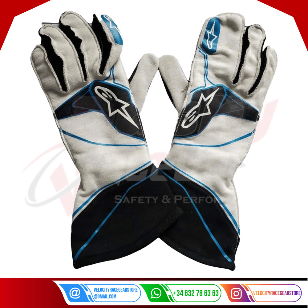 2019 George Russell Williams Racing F1 Race Gloves - Velocity Racegear-2019 George Russell Williams Racing F1 Race Gloves - Velocity Racegear-F1 Gloves