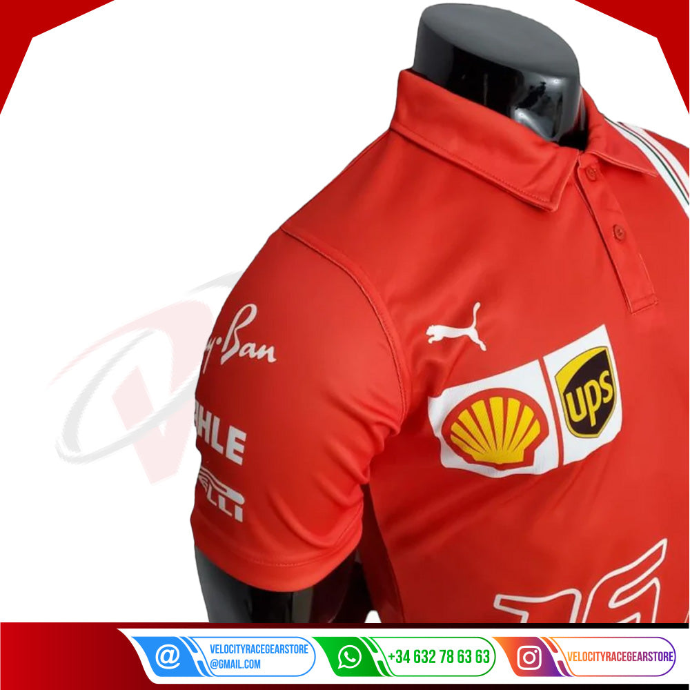 2022 Ferrari Charles Leclerc F1 Polo Shirt - Velocity Racegear-2022 Ferrari Charles Leclerc F1 Polo Shirt - Velocity Racegear-F1 Polo Shirts