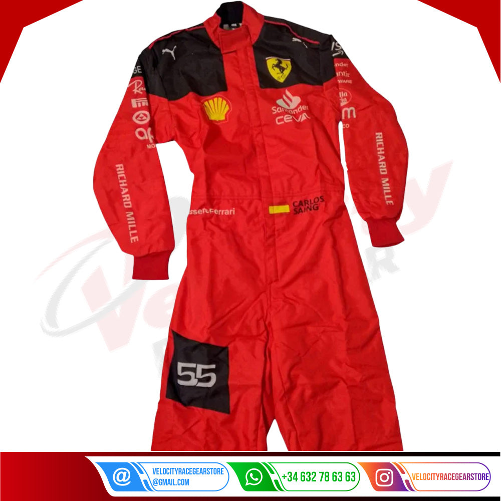 2023 Carlos Sainz Race Scuderia Ferrari F1 Race Suit - Velocity Racegear-2023 Carlos Sainz Race Scuderia Ferrari F1 Race Suit - Velocity Racegear-F1 Racing Suit