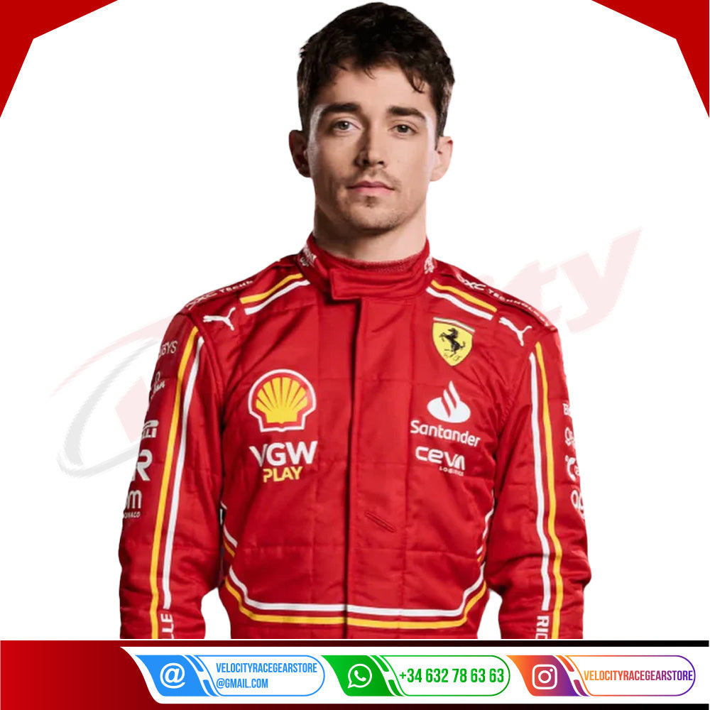 2024 Charles Leclerc Scuderia Ferrari Race suit New - Velocity Racegear-2024 Charles Leclerc Scuderia Ferrari Race suit New KIDS - Velocity Racegear-F1 Racing Suits