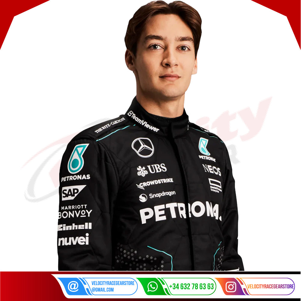 2024 George Russell Mercedes AMG F1 Team Race Suit - Velocity Racegear-2024 George Russell Mercedes AMG F1 Team Race Suit - Velocity Racegear-F1 Racing Suit