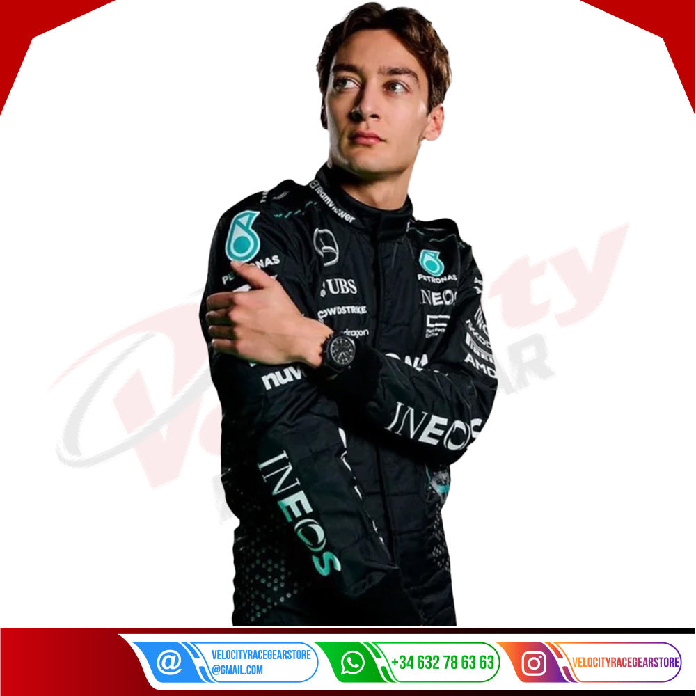 2024 George Russell Mercedes AMG F1 Team Race Suit - Velocity Racegear-2024 George Russell Mercedes AMG F1 Team Race Suit - Velocity Racegear-F1 Racing Suit