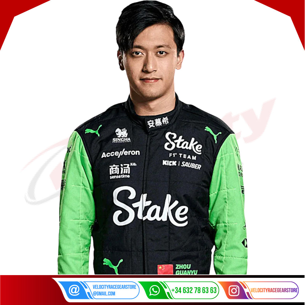 2024 Zhou Guanyu Kick Sauber F1 Team Stake Race Suit - Velocity Racegear-2024 Zhou Guanyu Kick Sauber F1 Team Stake Race Suit KIDS - Velocity Racegear-F1 Racing Suits