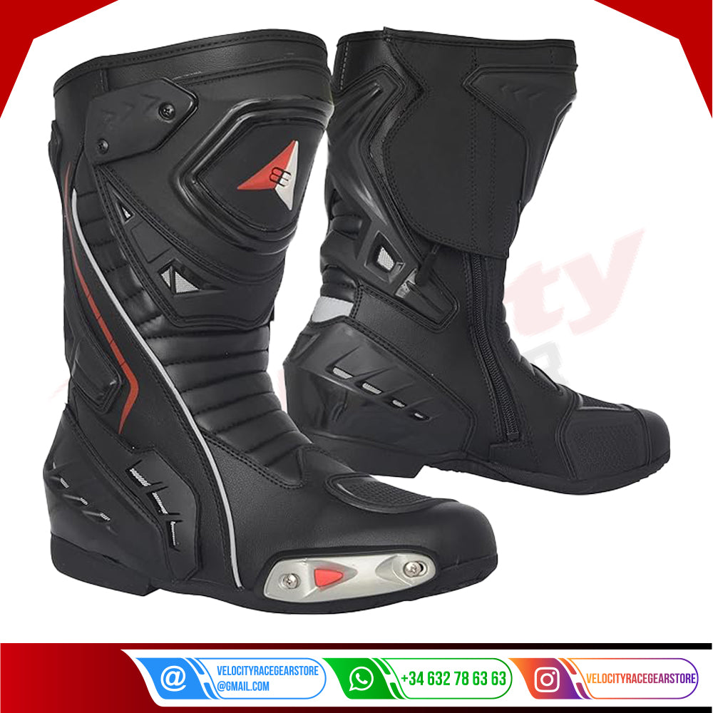 Bohmberg Motorcycle Boots, Leather Sports Boots, Water Repellent Heavy Duty Leather with Attached Protectors Very Cool Design Urban Biker