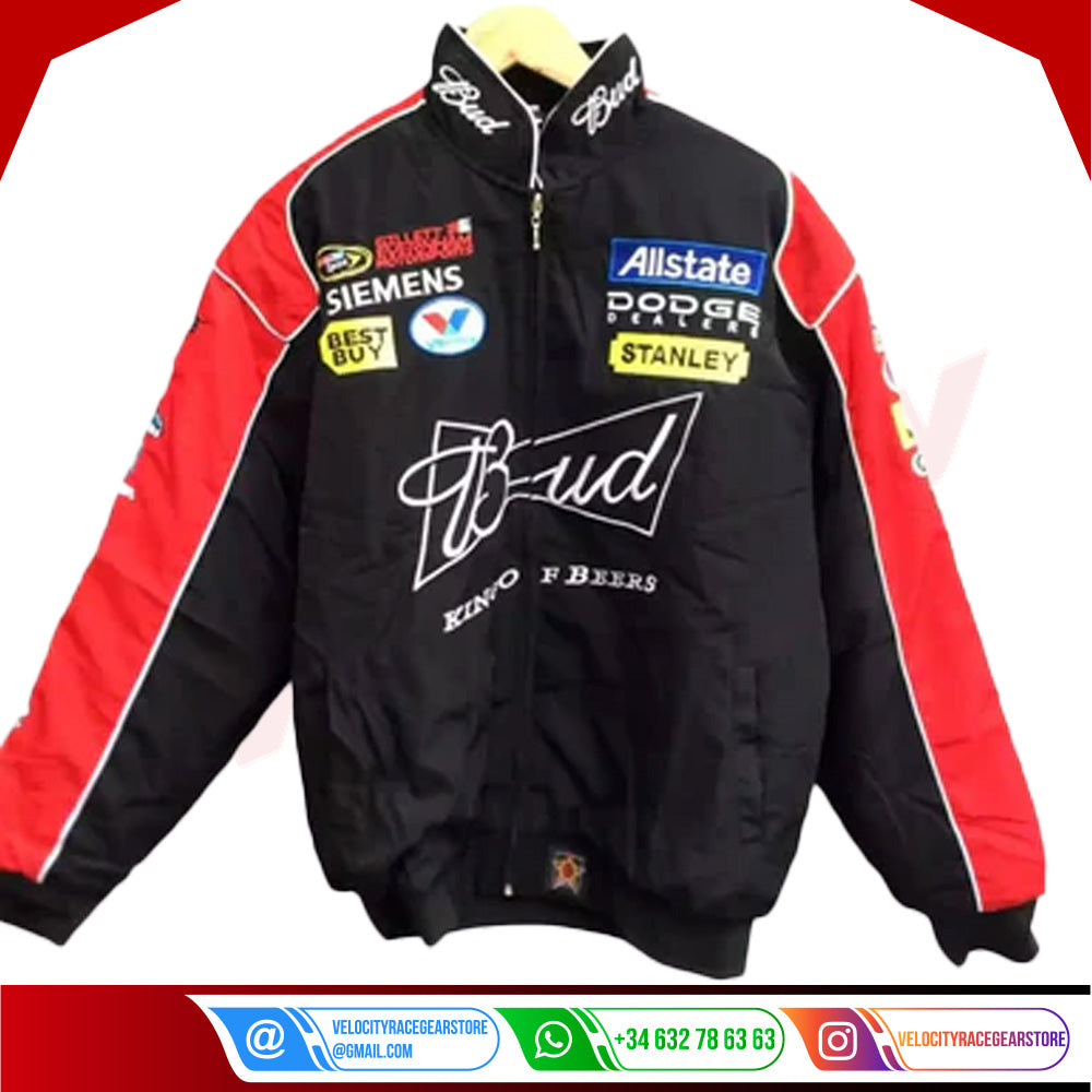 Budweiser F1 Official Embroidered Racing Jacket - Velocity Racegear-Budweiser F1 Official Embroidered Racing Jacket - Velocity Racegear-F1 jacket