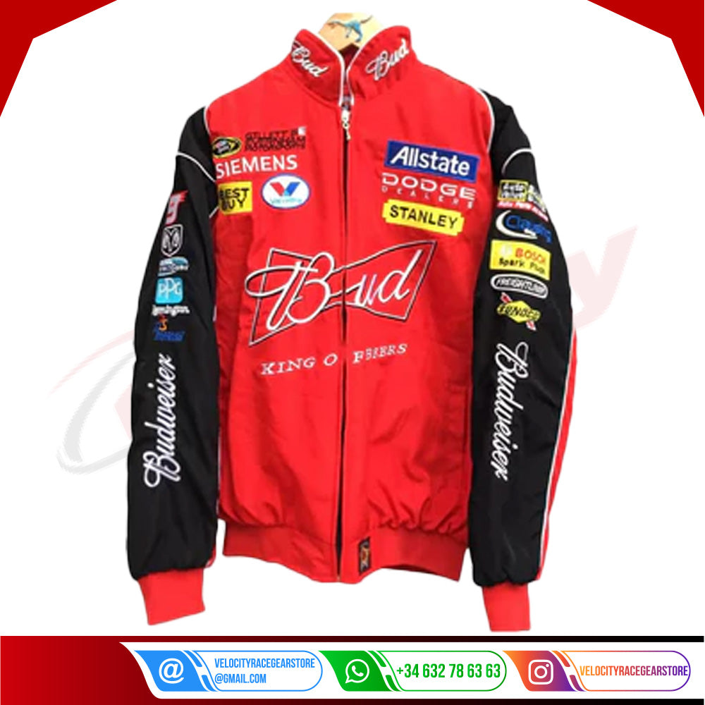Budweiser F1 Official Embroidered Racing Jacket - Velocity Racegear-Budweiser F1 Official Embroidered Racing Jacket - Velocity Racegear-F1 jacket