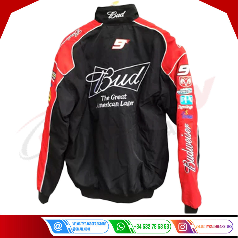Budweiser F1 Official Embroidered Racing Jacket - Velocity Racegear-Budweiser F1 Official Embroidered Racing Jacket - Velocity Racegear-F1 jacket