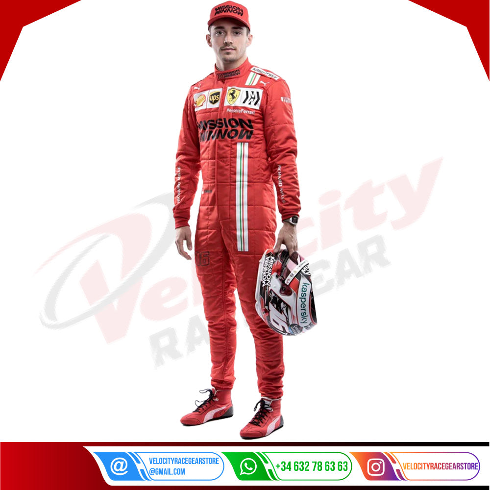 Charles Leclerc 2021 Ferrari F1 Race Suit - Velocity Racegear-Charles Leclerc 2021 Ferrari F1 Race Suit KIDS - Velocity Racegear-F1 Racing Suit