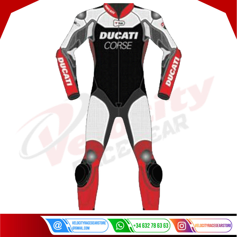 Ducati Corse Motorbike Leather Suit - Velocity Racegear-null