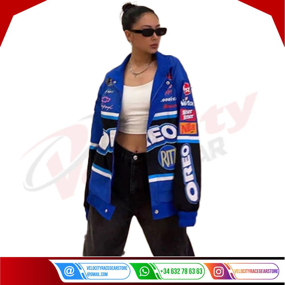 F1 Biker Racing Streetwear Embroidered Bomber Jacket - Velocity Racegear-F1 Biker Racing Streetwear Embroidered Bomber Jacket - Velocity Racegear-F1 jacket