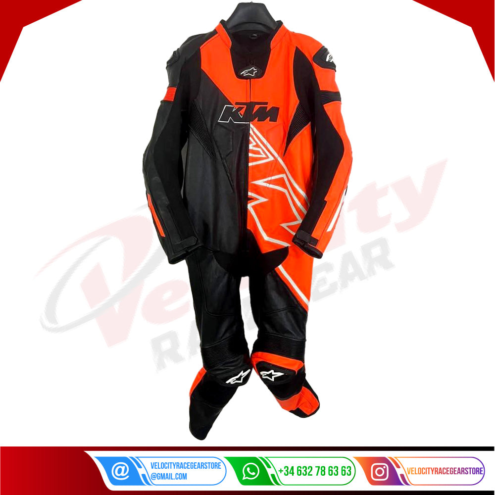 KTM RADIUS 1-PCS SUIT Motorcycle Leather Suit Motorbike Racing suit CE Approved Protection - Velocity Racegear-null