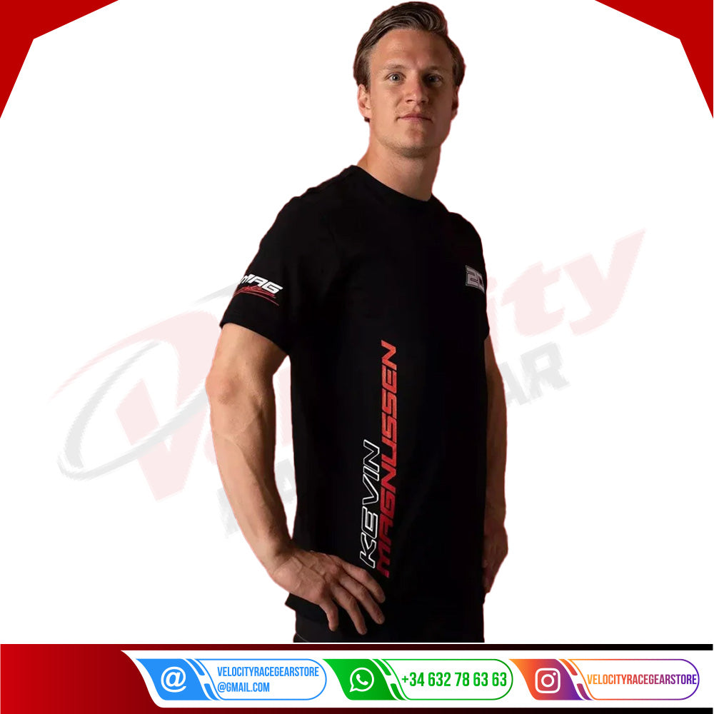 Kevin Magnussen 2023 T-shirt Black New desinged - Velocity Racegear-Kevin Magnussen 2023 T-shirt Black New desinged - Velocity Racegear-F1 Polo Shirts