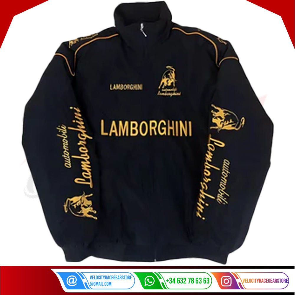 Lamborghini F1 Vintage Style Embroidery Racing Jacket - Velocity Racegear-Lamborghini F1 Vintage Style Embroidery Racing Jacket - Velocity Racegear-F1 jacket