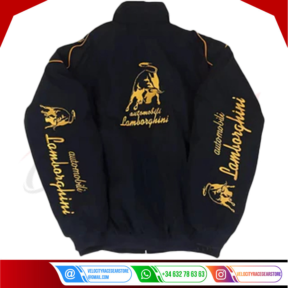 Lamborghini F1 Vintage Style Embroidery Racing Jacket - Velocity Racegear-Lamborghini F1 Vintage Style Embroidery Racing Jacket - Velocity Racegear-F1 jacket