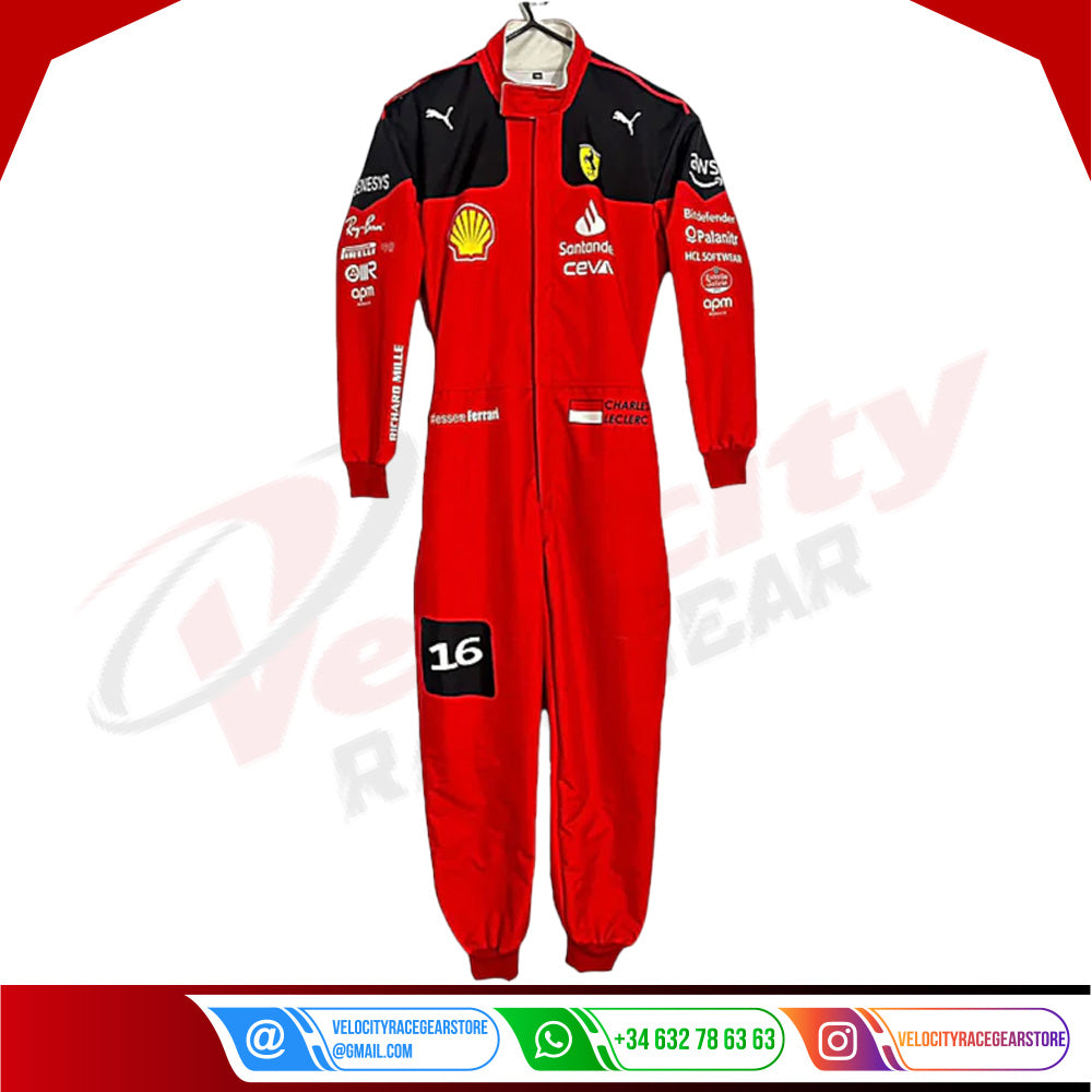 New Charles Leclerc 2023 Race Suit Ferrari F1 - Velocity Racegear-New Charles Leclerc 2023 Race Suit Ferrari F1 - Velocity Racegear-F1 Racing Suits