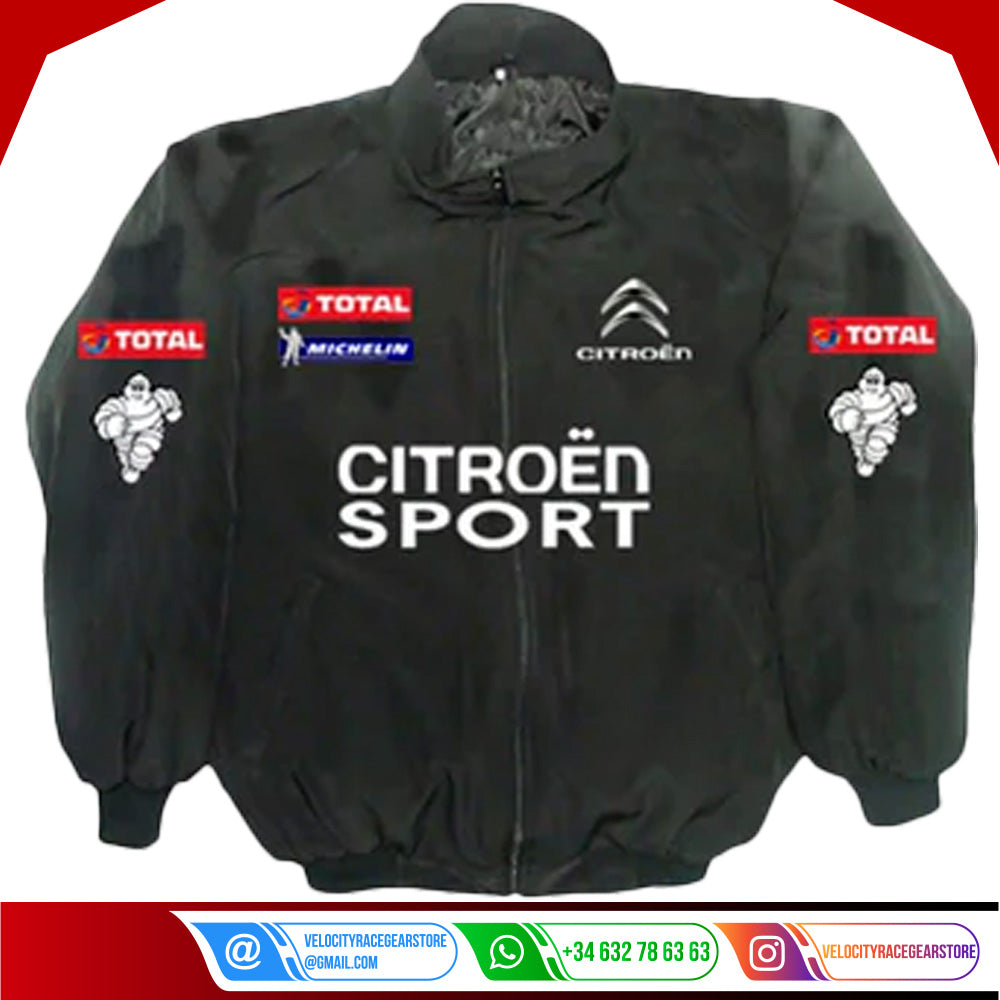 Vintage Citroen F1 Racing Embroidered Bomber Jacket - Velocity Racegear-Vintage Citroen F1 Racing Embroidered Bomber Jacket - Velocity Racegear-F1 jacket
